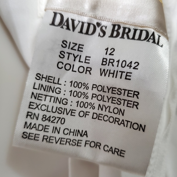 VTG David's Bridal Satin A-line Wedding Dress - Picture 11 of 11